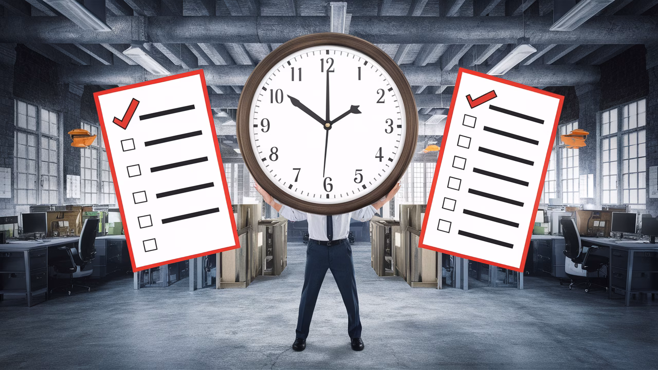 Balancing work ethic and time Work ethic balancing clock