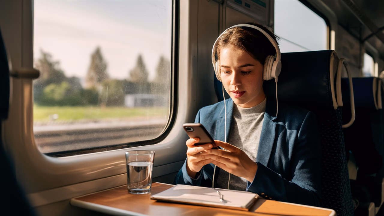 Mobile freelance job search on train