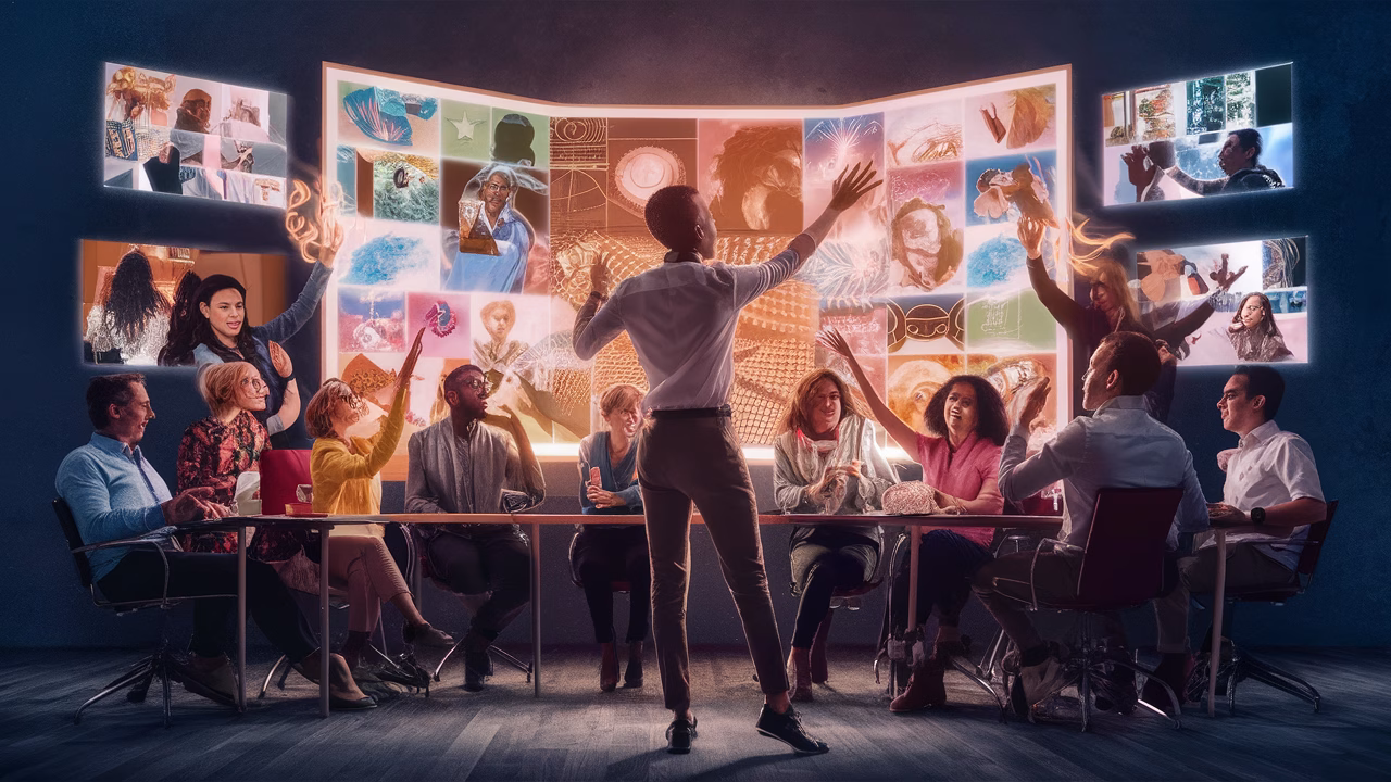 Online Vision Board Workshop Diverse group of people in a virtual vision board workshop call