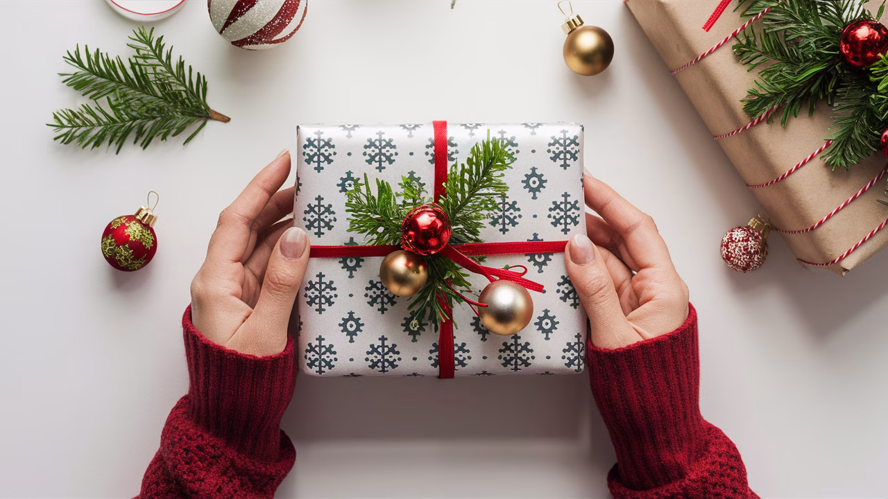 Holiday gift wrapping tutorial