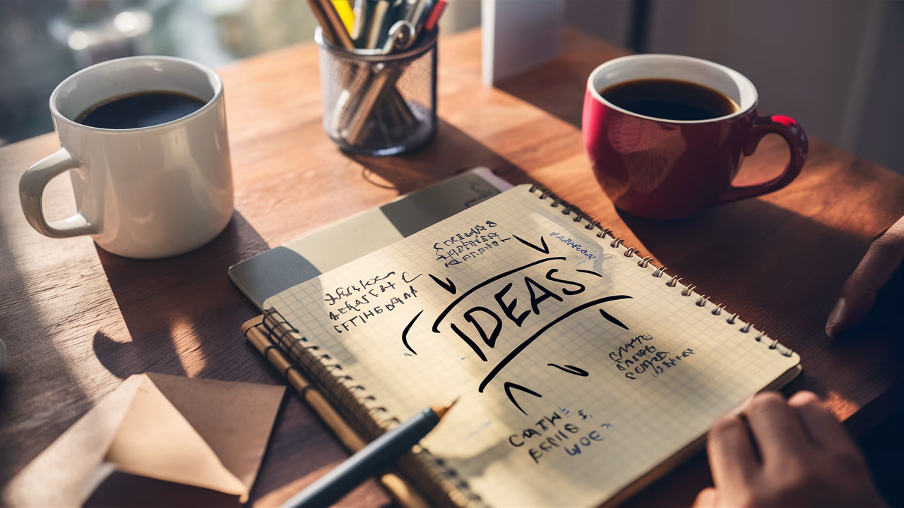 Ideas into blog content notebook of random thoughts