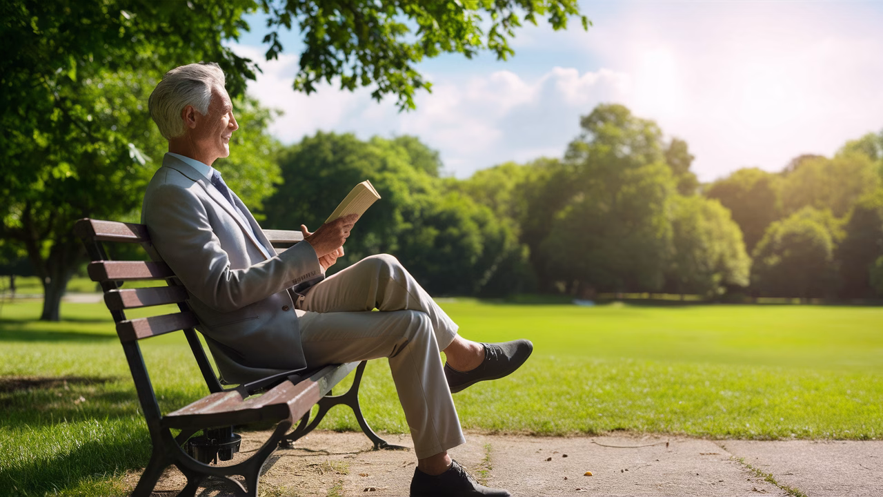 Life After Consulting Job Harmony Person enjoying leisure after a demanding career, serene