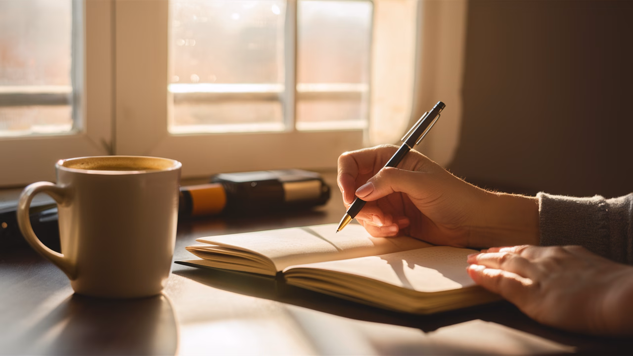 morning pages journaling routine writing morning journal in notebook