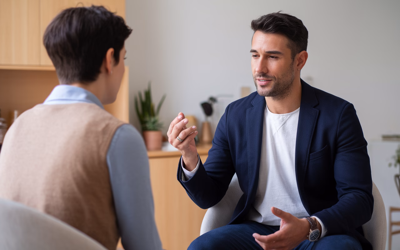 Coaching for autonomous thought Personal development coach guiding a client to think independently