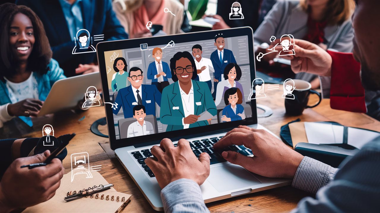 Networking for legitimate virtual job platforms Professional woman networking online, finding secure remote opportunities