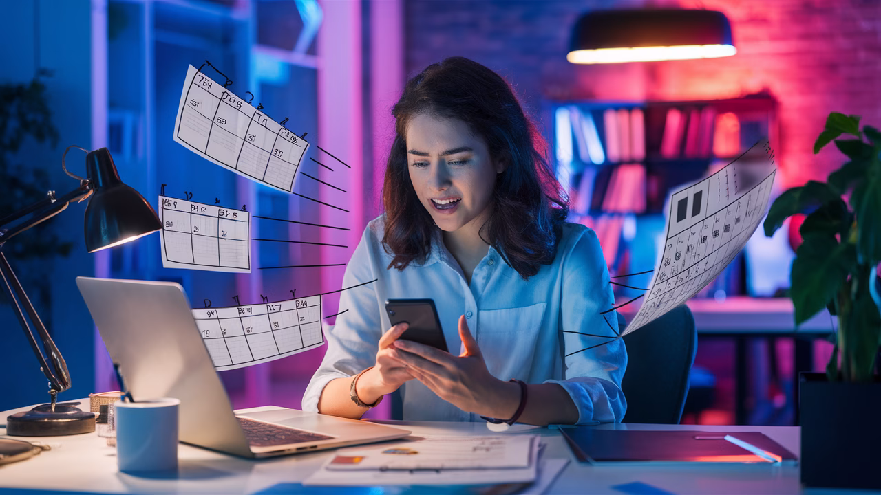 Perfectionist worker checking schedule perfectionism and workplace lateness