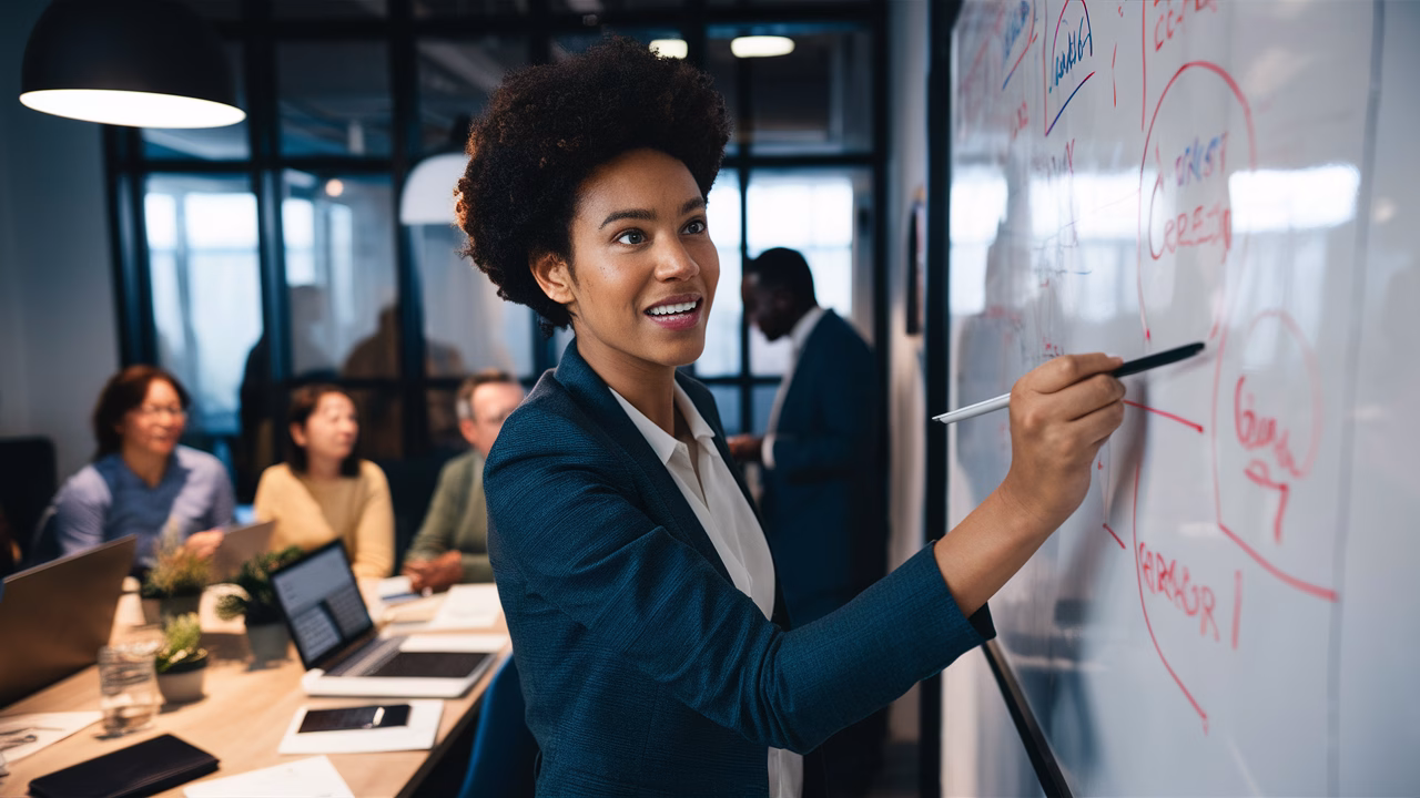 Planning with focus and urgency woman planning fast career path