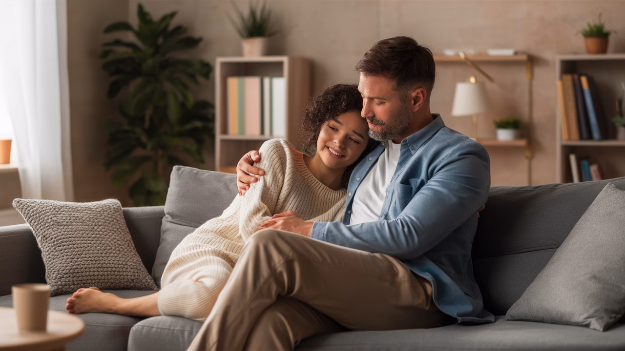 Professional cuddler with client