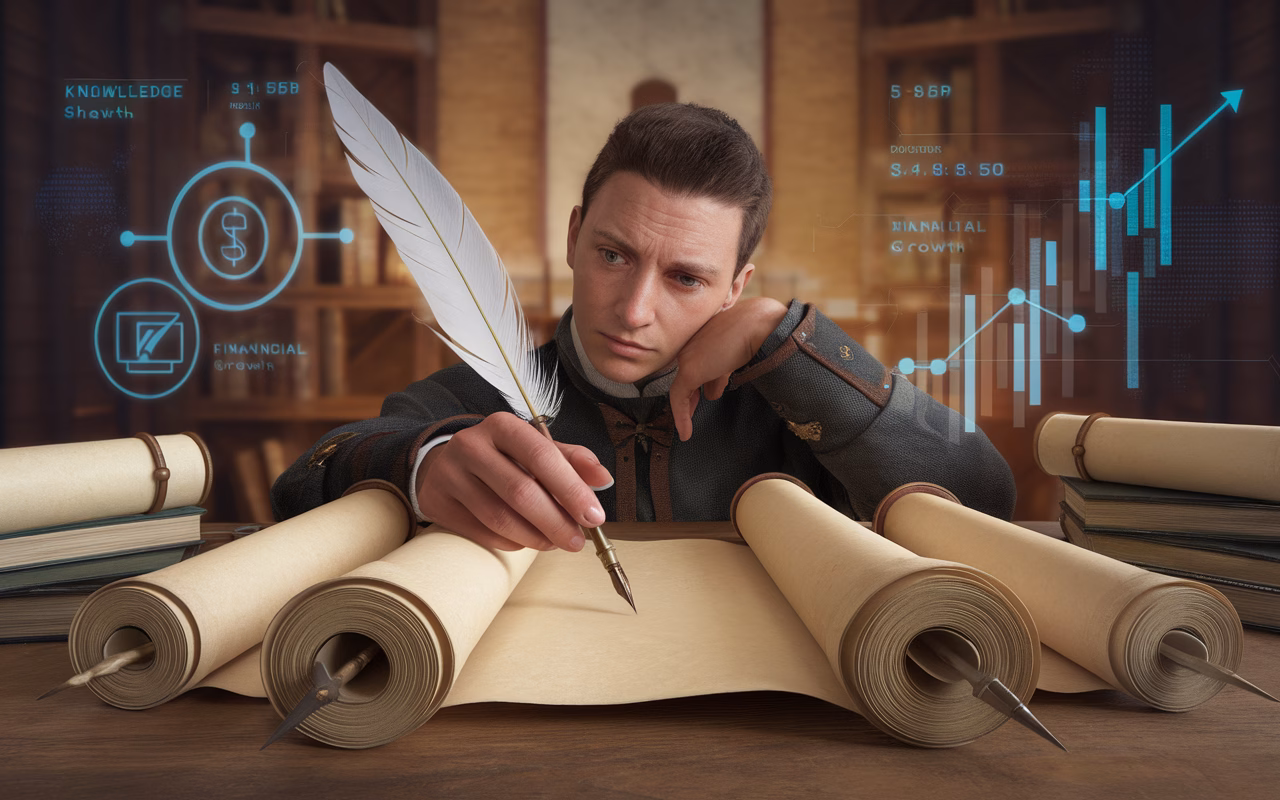 Sharing knowledge, financial growth Advisor sharing knowledge, leading to financial growth
