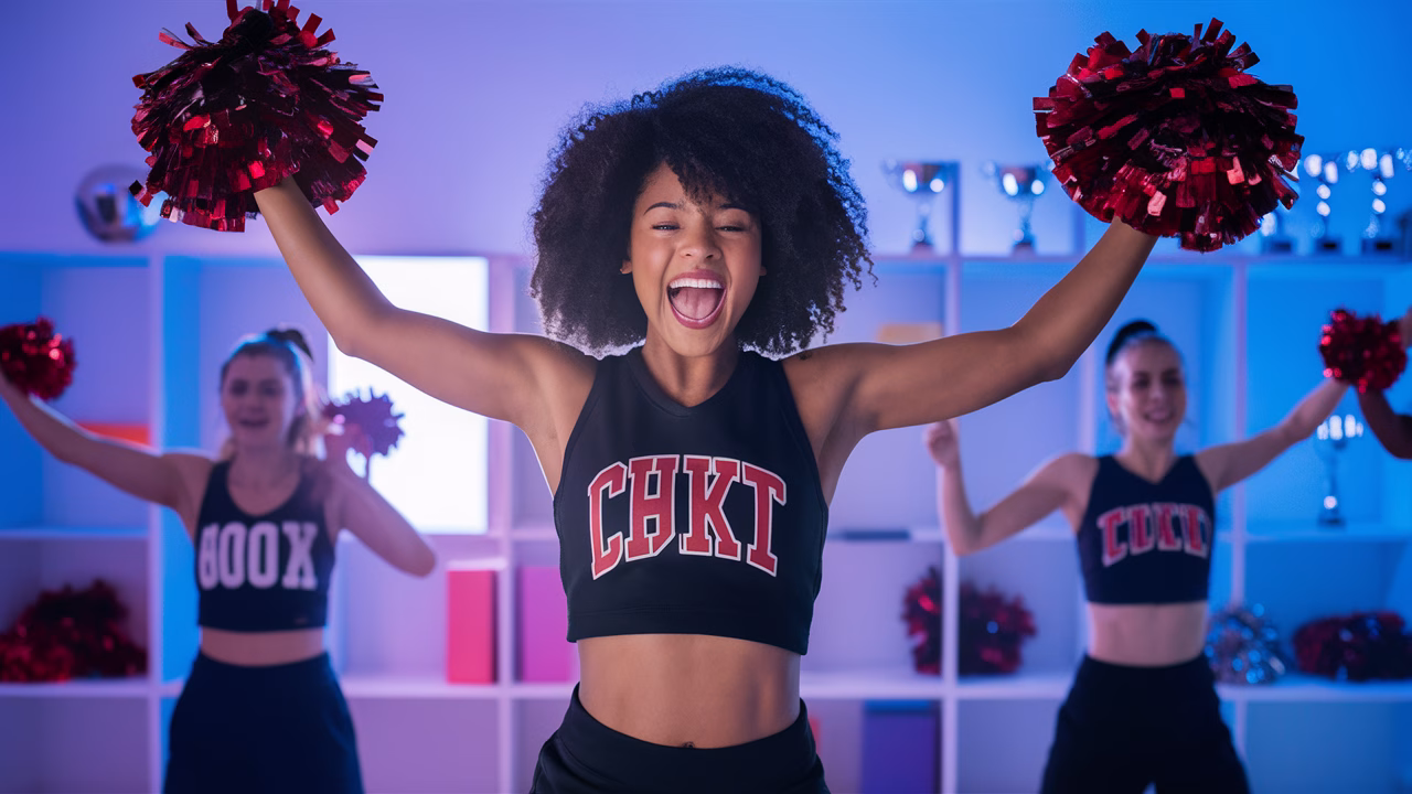 Remote cheerleading coaching session setup Virtual cheerleading coaching online